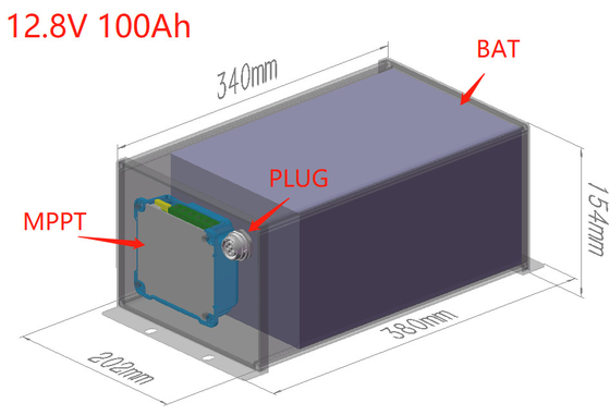 LiFePO4 12V 100Ah ضوء الشارع الشمسي بطارية الليثيوم BMS MPPT كل شيء في واحد