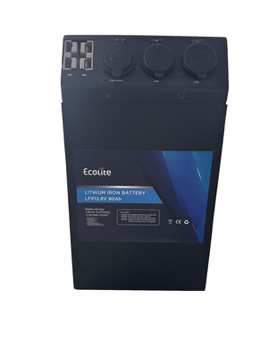 ECOLITE شحن سريع LiFePO4 بطارية الليثيوم المحمولة لتخزين الطاقة 12.8v 80A