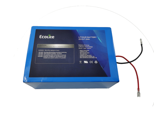 25.6V 7.5Ah LifePO4 بطارية الليثيوم الحديد الفوسفات حزمة للبطارية الشمسية