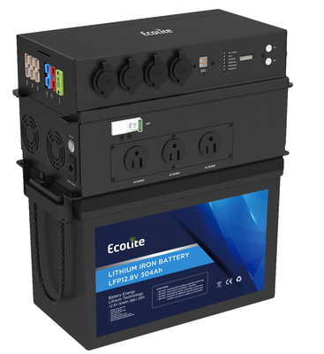 ECOLITE LiFePo4 12.8V 300Ah بطارية الليثيوم 3840Wh محطة الطاقة المحمولة
