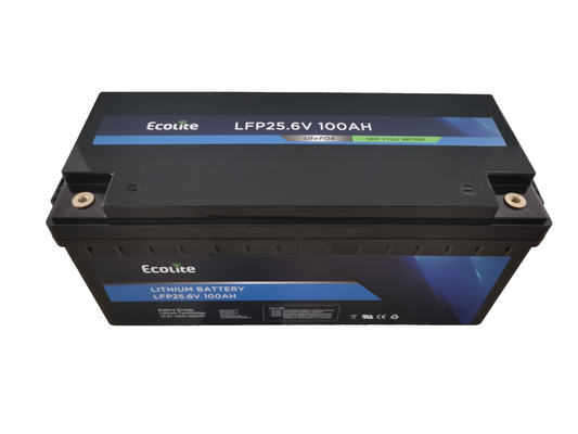 25.6V 100Ah بطارية LiFePO4 بطاريات الليثيوم القابلة لإعادة الشحن