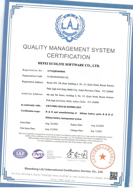الصين HEFEI ECOLITE ENERGY CO., LTD. الشهادات