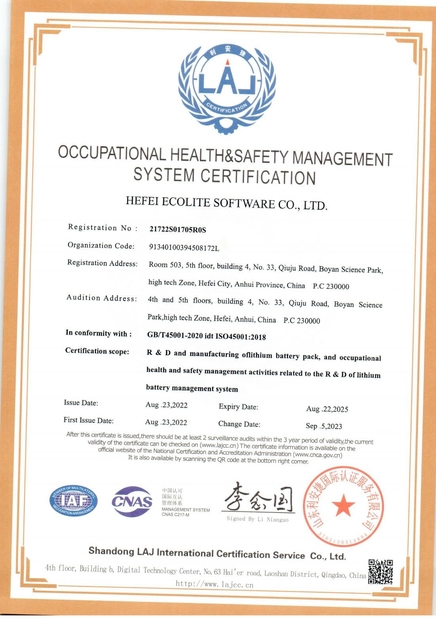 الصين HEFEI ECOLITE ENERGY CO., LTD. الشهادات